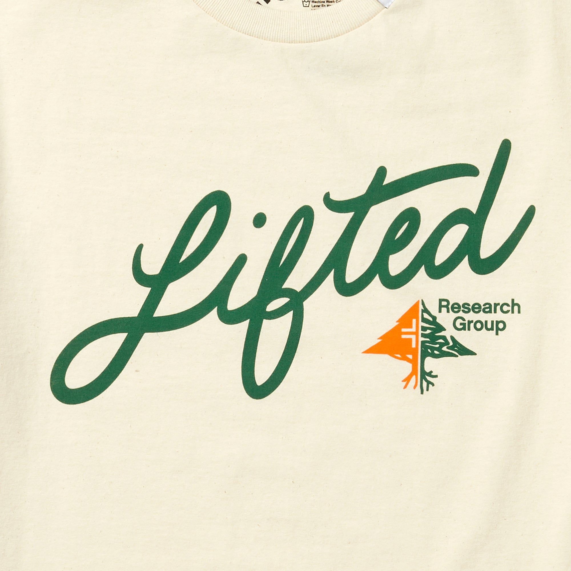 SPLIT TREE SCRIPT TEE - CREAM sold by Lrg product image thumbnail 2