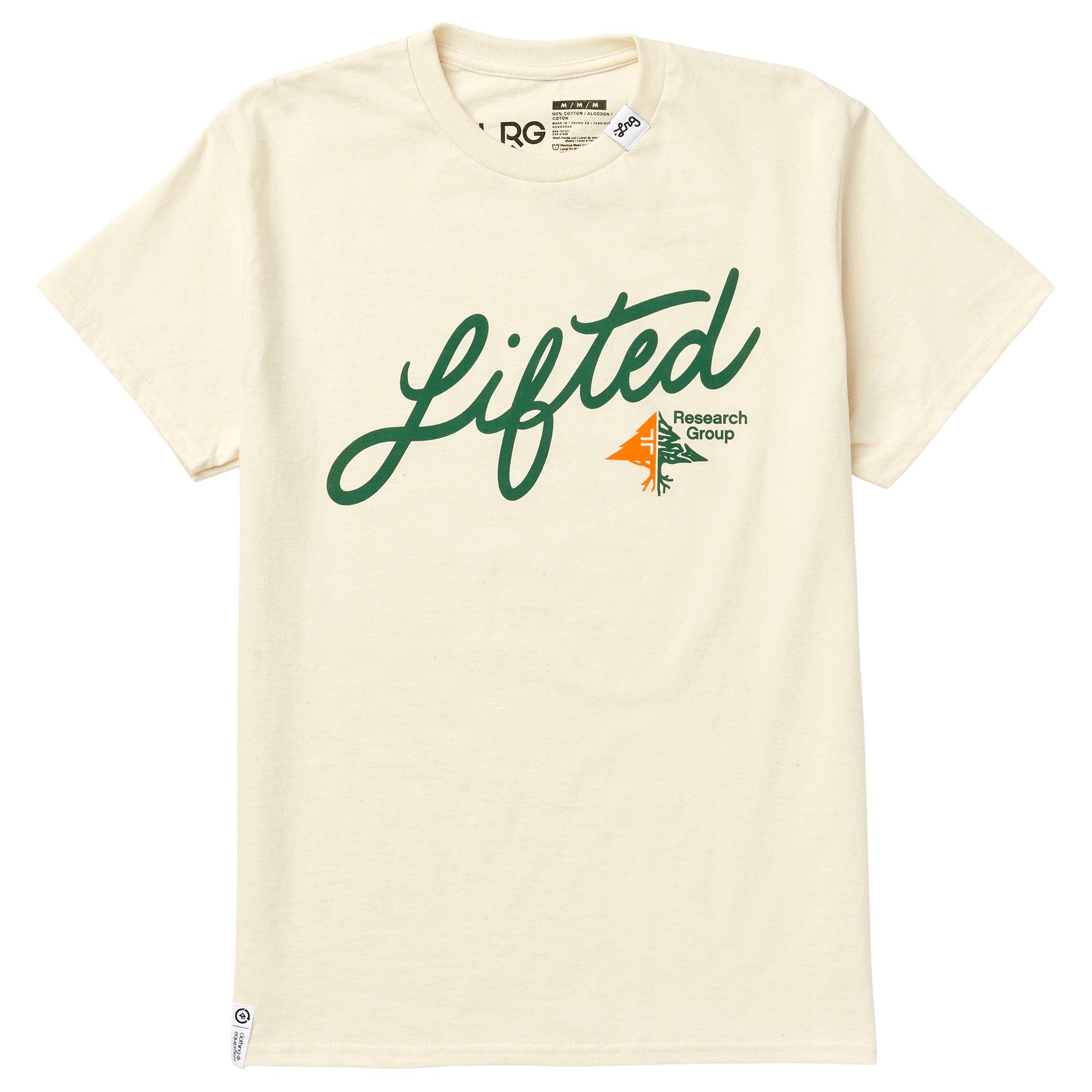 SPLIT TREE SCRIPT TEE - CREAM sold by Lrg