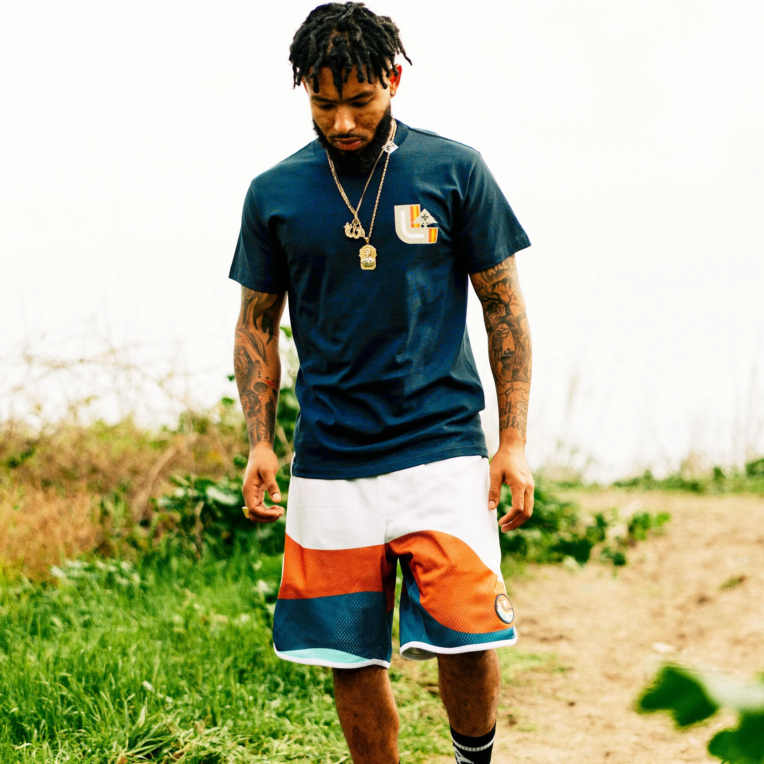 TECHNICOLOR HYBRID MESH SHORTS - FENNEL WHITE sold by Lrg product image thumbnail 4