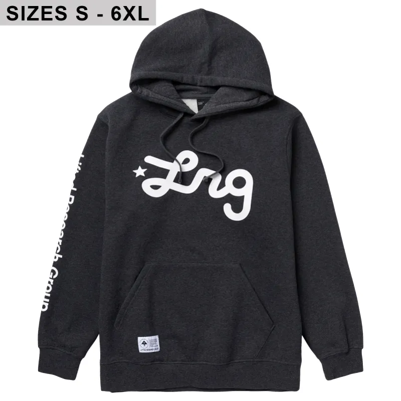 LIFTED SCRIPT PULLOVER HOODIE - CHARCOAL HEATHER sold by Lrg