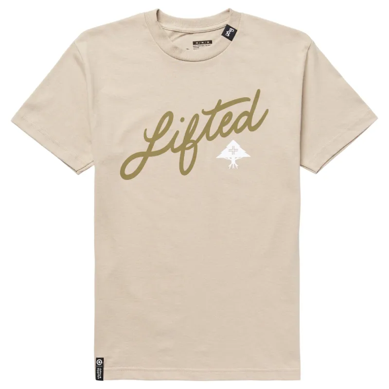 ANGLED SCRIPT TEE - SAND sold by Lrg