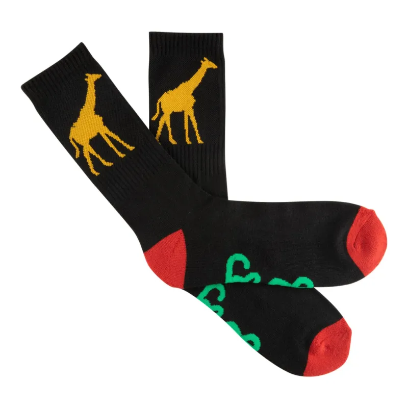 GIRAFFE CREW SOCKS - BLACK/GOLD sold by Lrg