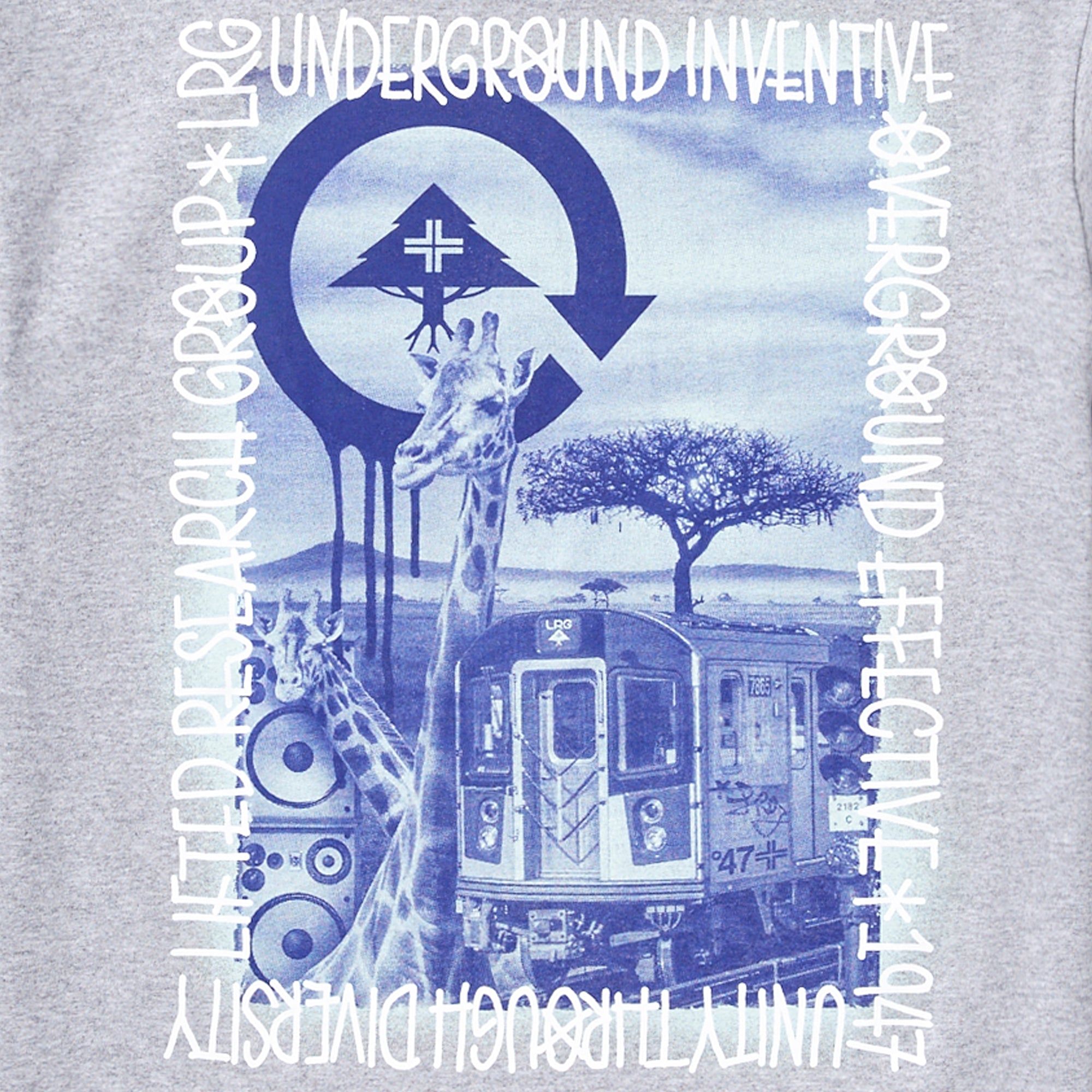 UNDERGROUND RESEARCH TEE - GREY HEATHER sold by Lrg product image thumbnail 3