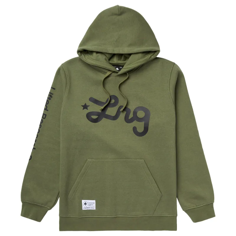 LIFTED SCRIPT PULLOVER HOODIE - OLIVE sold by Lrg