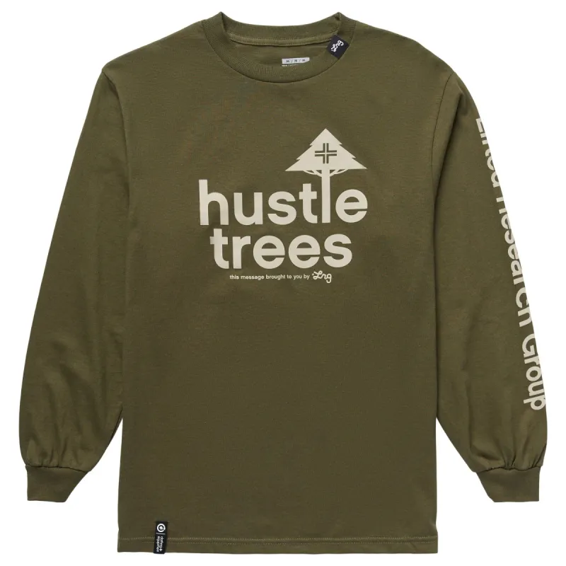 HUSTLE TREES RESEARCH TEE - MILITARY GREEN sold by Lrg