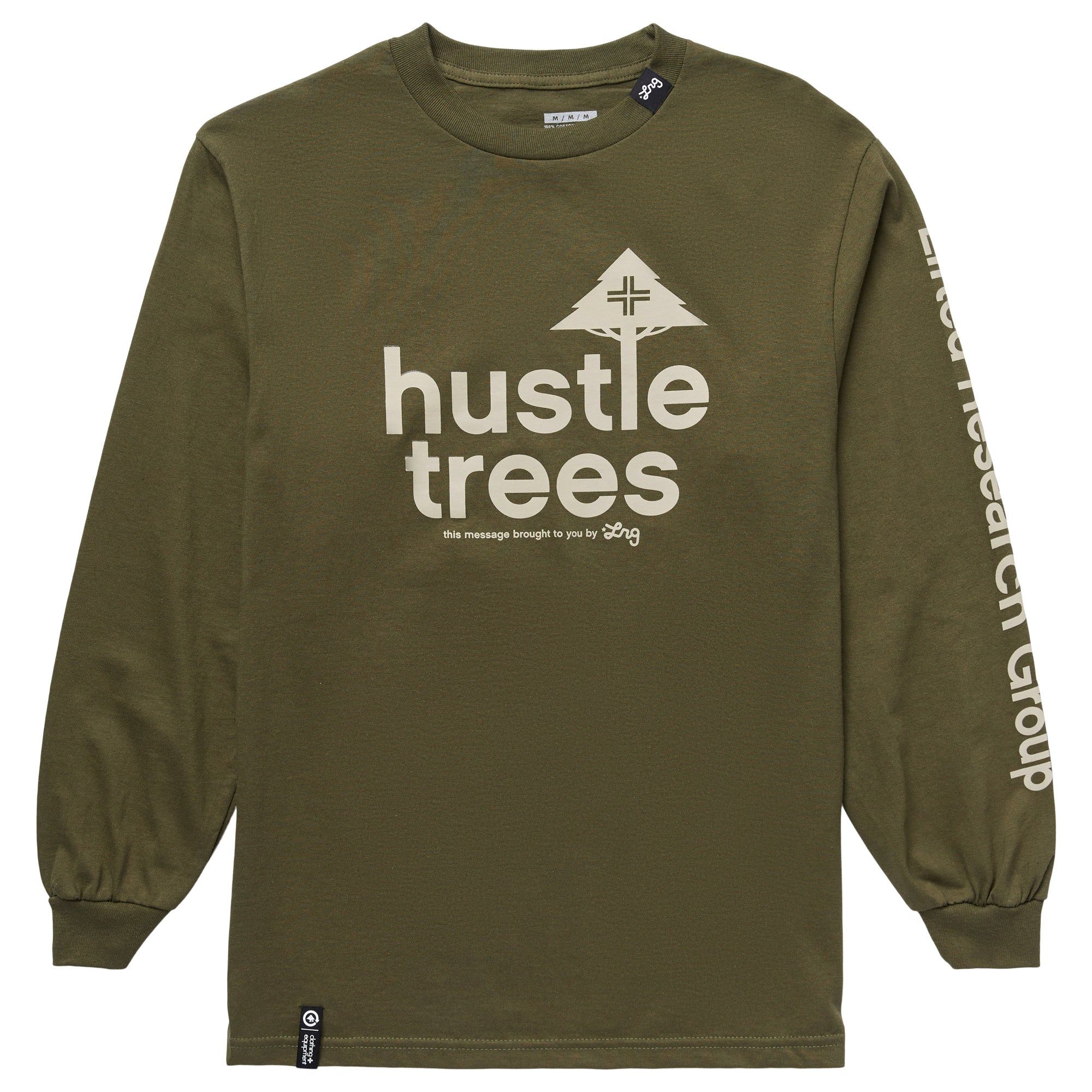 HUSTLE TREES RESEARCH TEE - MILITARY GREEN sold by Lrg