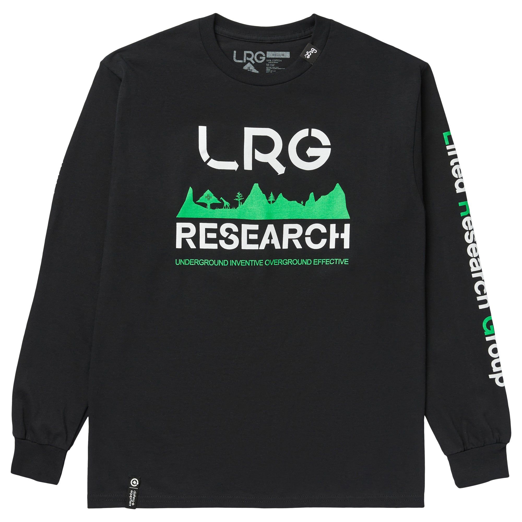 OVERGROUND RESEARCH LONG SLEEVE TEE - BLACK sold by Lrg