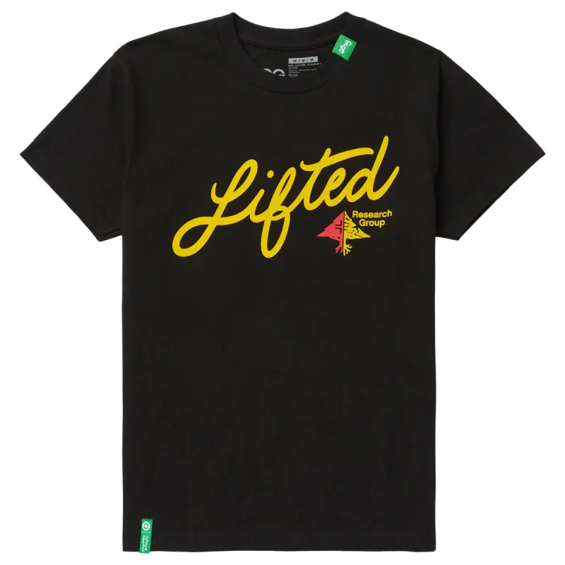 SPLIT TREE SCRIPT TEE - BLACK sold by Lrg