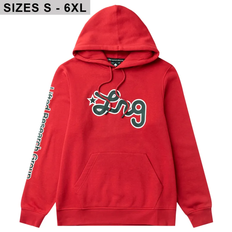 FRESHEST SCRIPT PULLOVER HOODIE - SPICED RED sold by Lrg