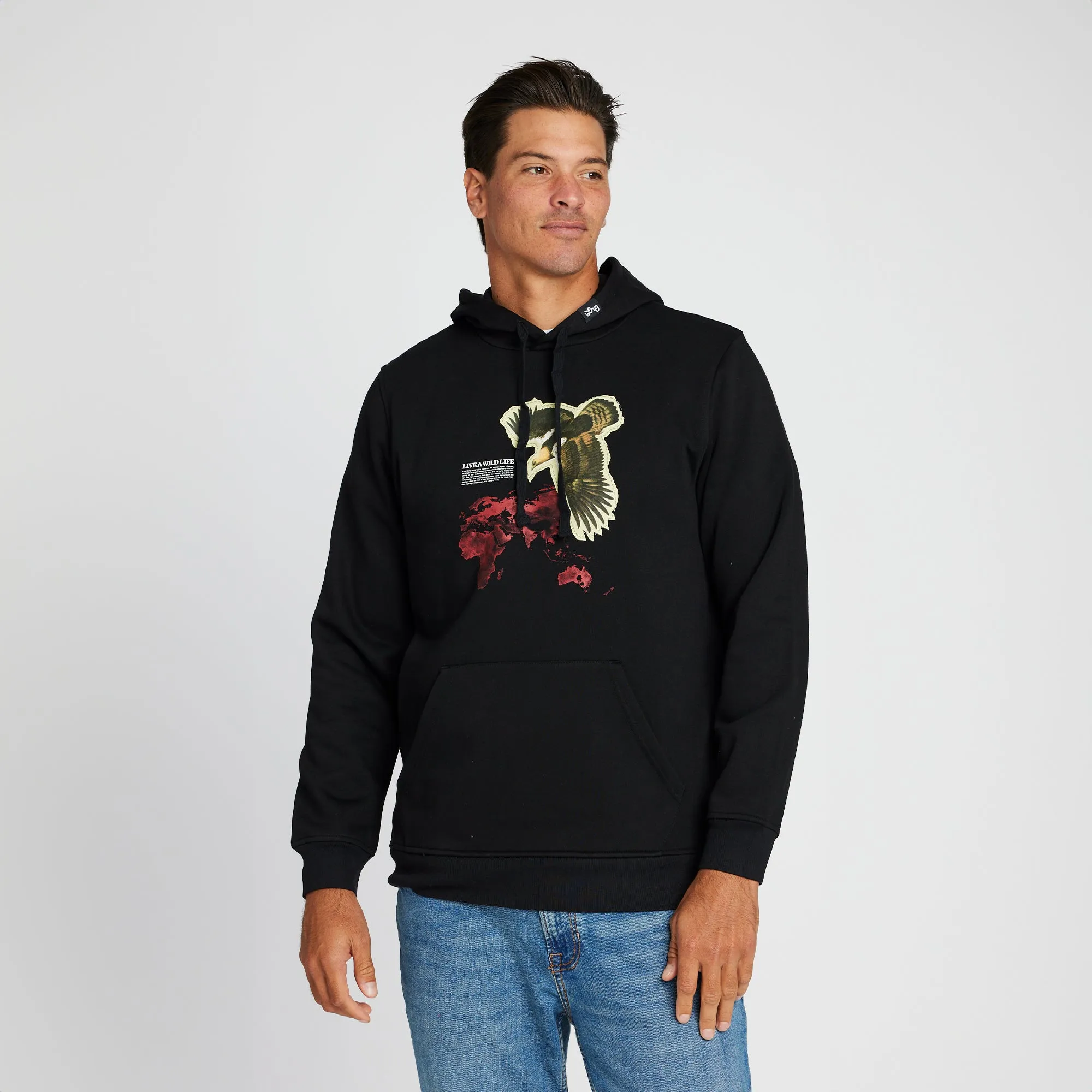 WILD WORLD PULLOVER HOODIE - BLACK sold by Lrg product image thumbnail 4