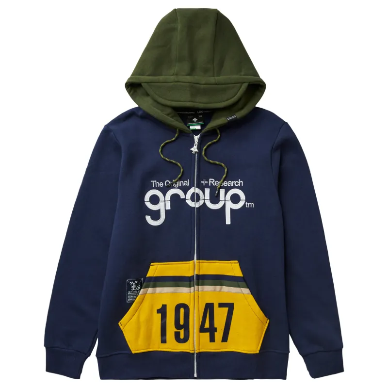 ORIGINAL GROUP FULL ZIP HOODIE - NAVY sold by Lrg