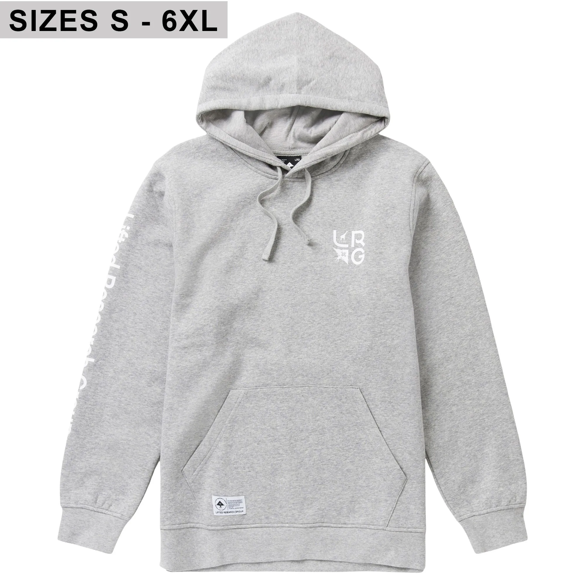 STACKED MULTI LOGO PULLOVER HOODIE - GREY HEATHER sold by Lrg