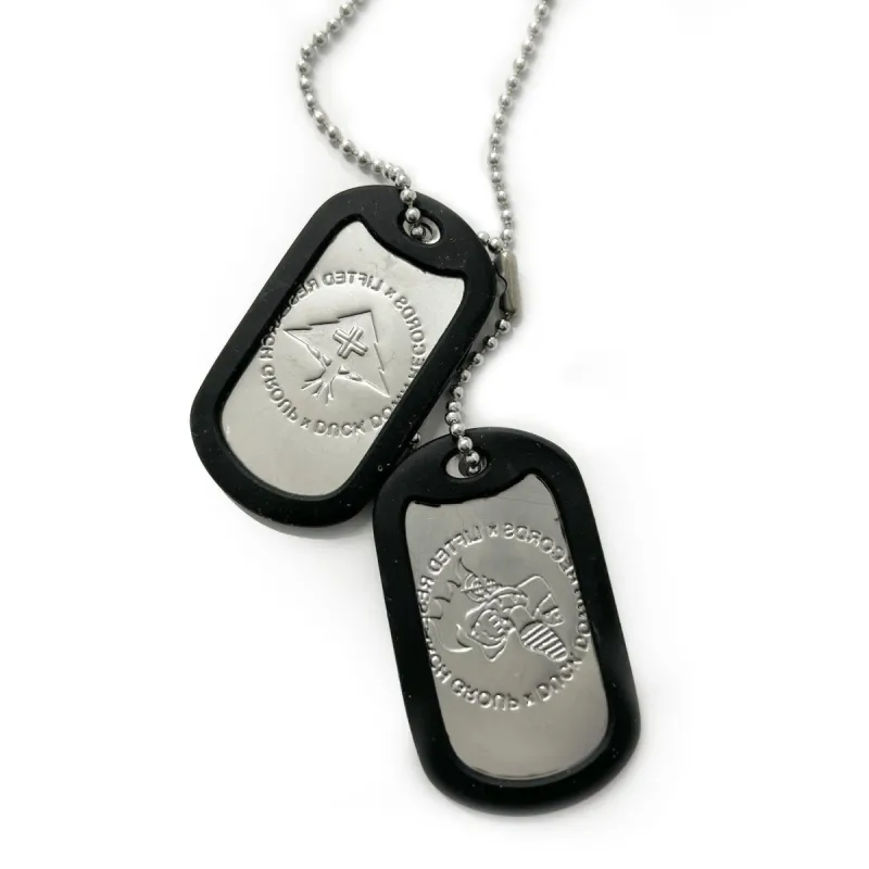 DUCK DOWN X LRG DOG TAG - SILVER sold by Lrg