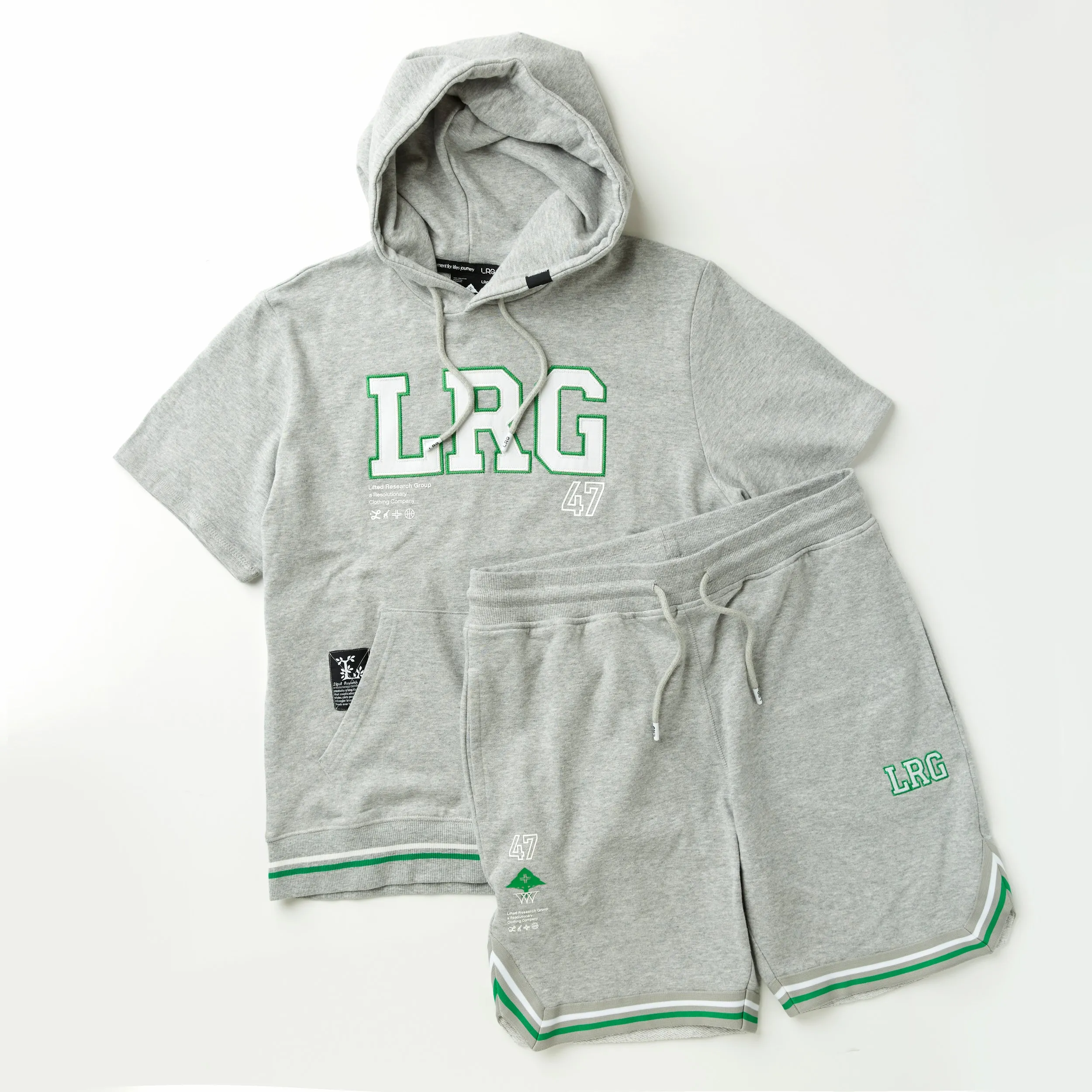 CROSSOVER SHORT SLEEVE HOODIE - HEATHER GREY sold by Lrg product image thumbnail 4