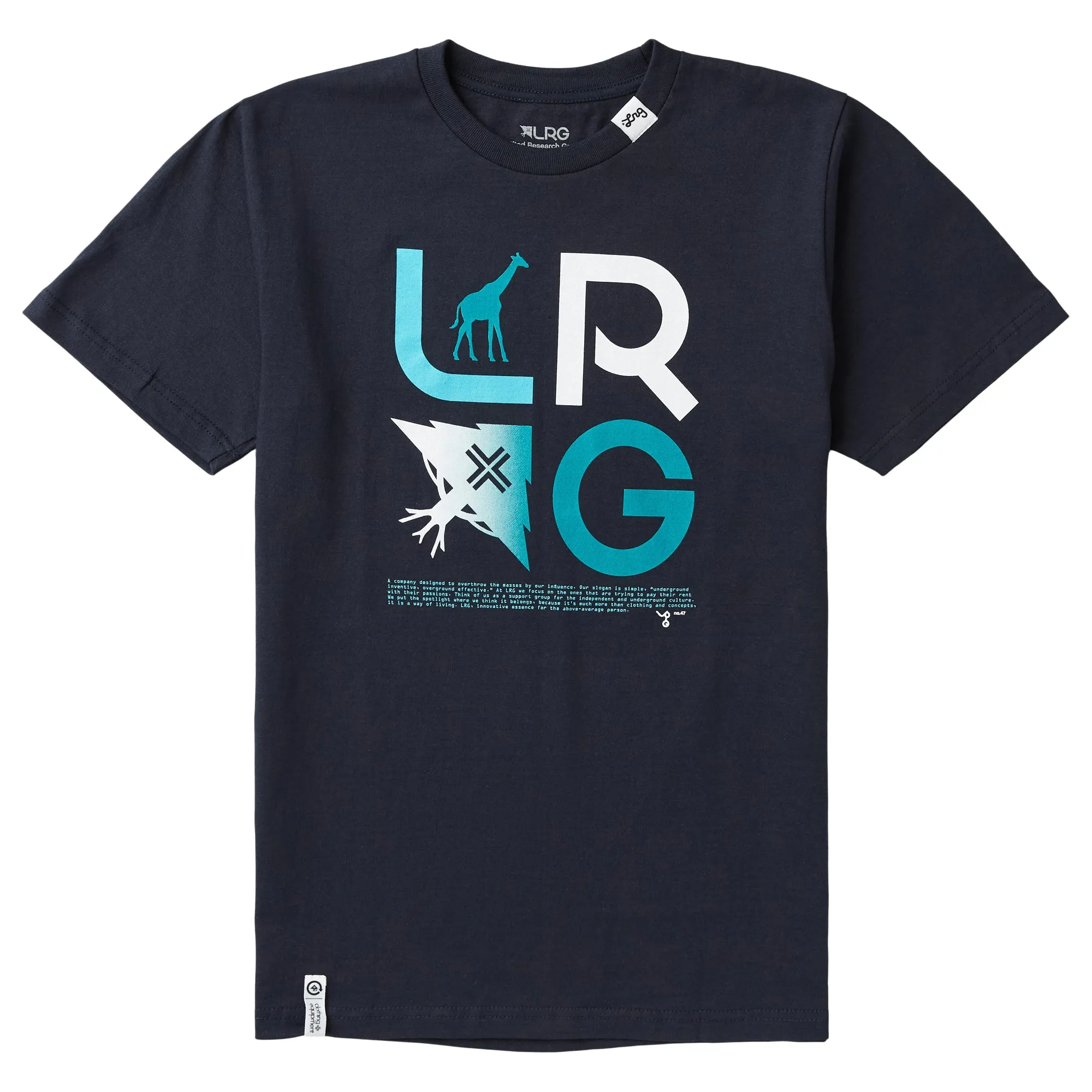 SLOGAN STACKED TEE - NAVY sold by Lrg
