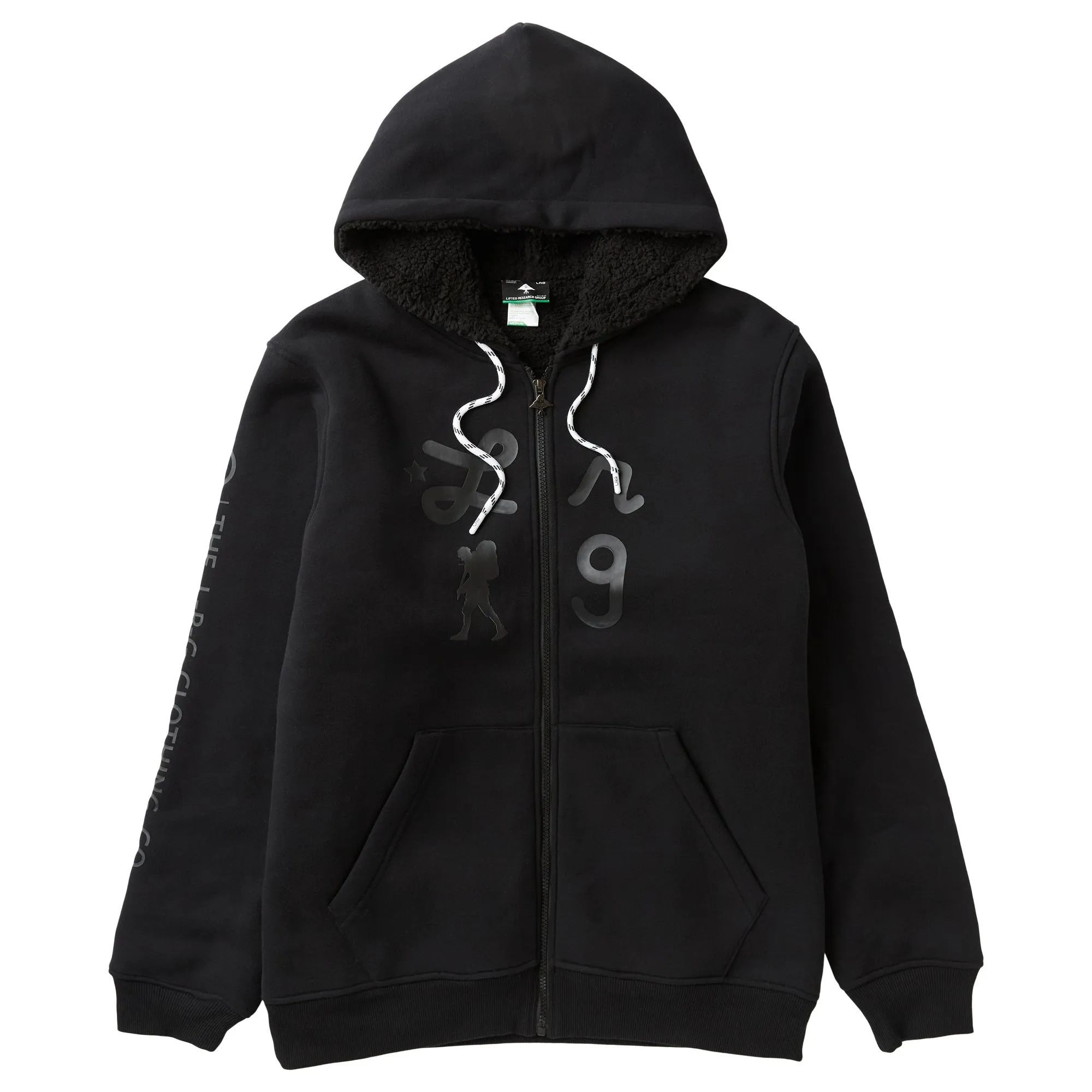 TAKE A HIKE SHERPA FULL ZIP HOODIE - BLACK sold by Lrg