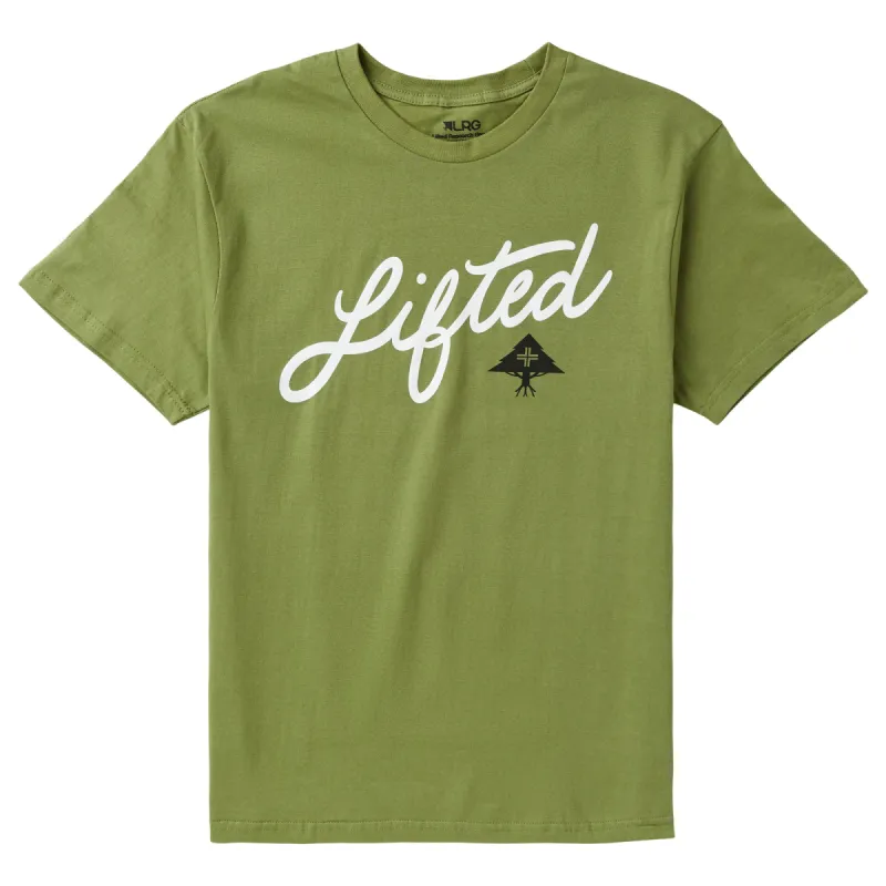 4700 ANGLED SCRIPT TEE - OLIVE sold by Lrg