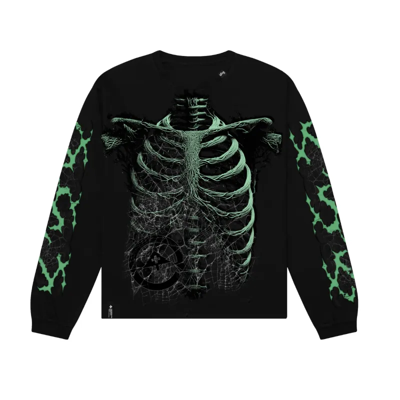 BLACK BONES LONG SLEEVE TEE - BLACK sold by Lrg