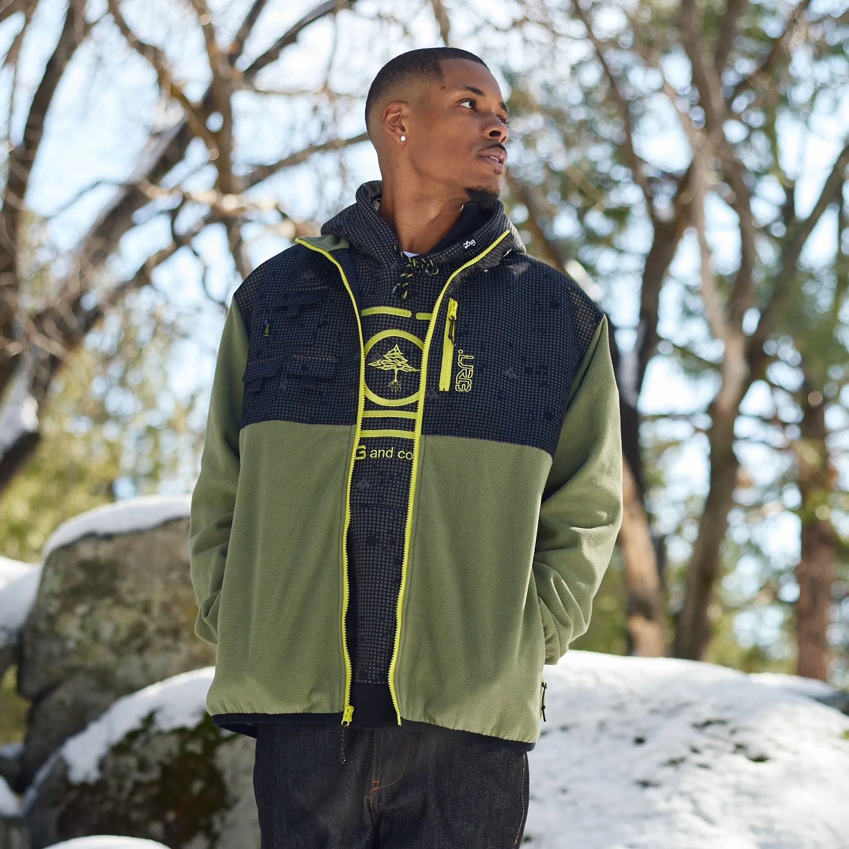 FUTURE STATION POLAR JACKET - MILITARY GREEN sold by Lrg product image thumbnail 3