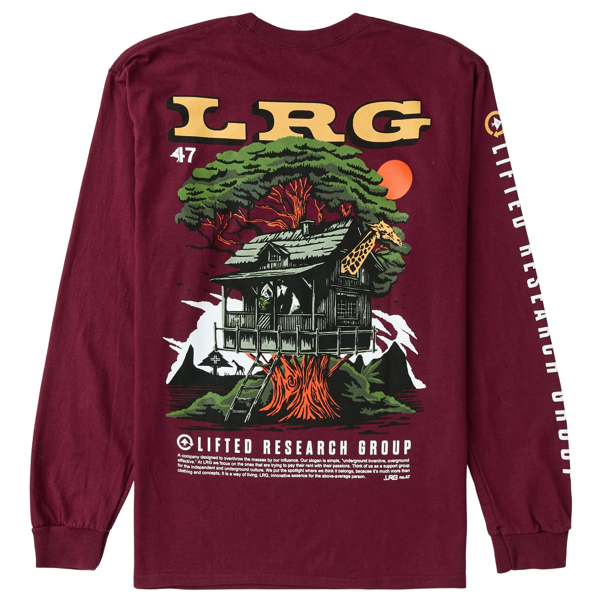LR TREEHOUSE LONG SLEEVE TEE - MAROON sold by Lrg