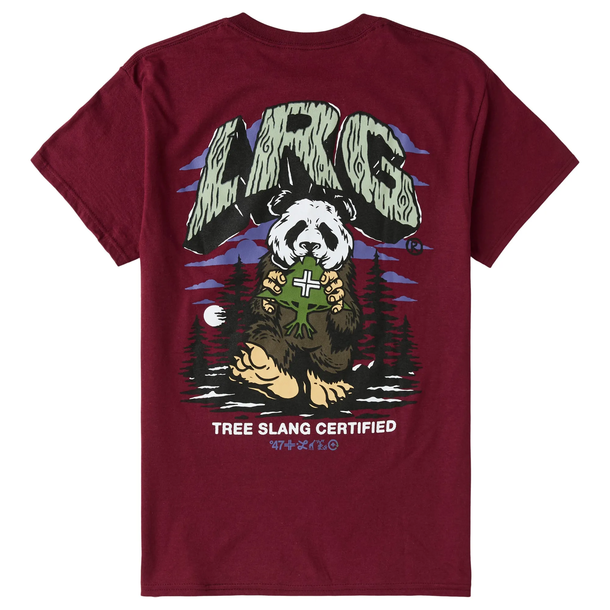 PANDA SQUATCH TEE - MAROON sold by Lrg