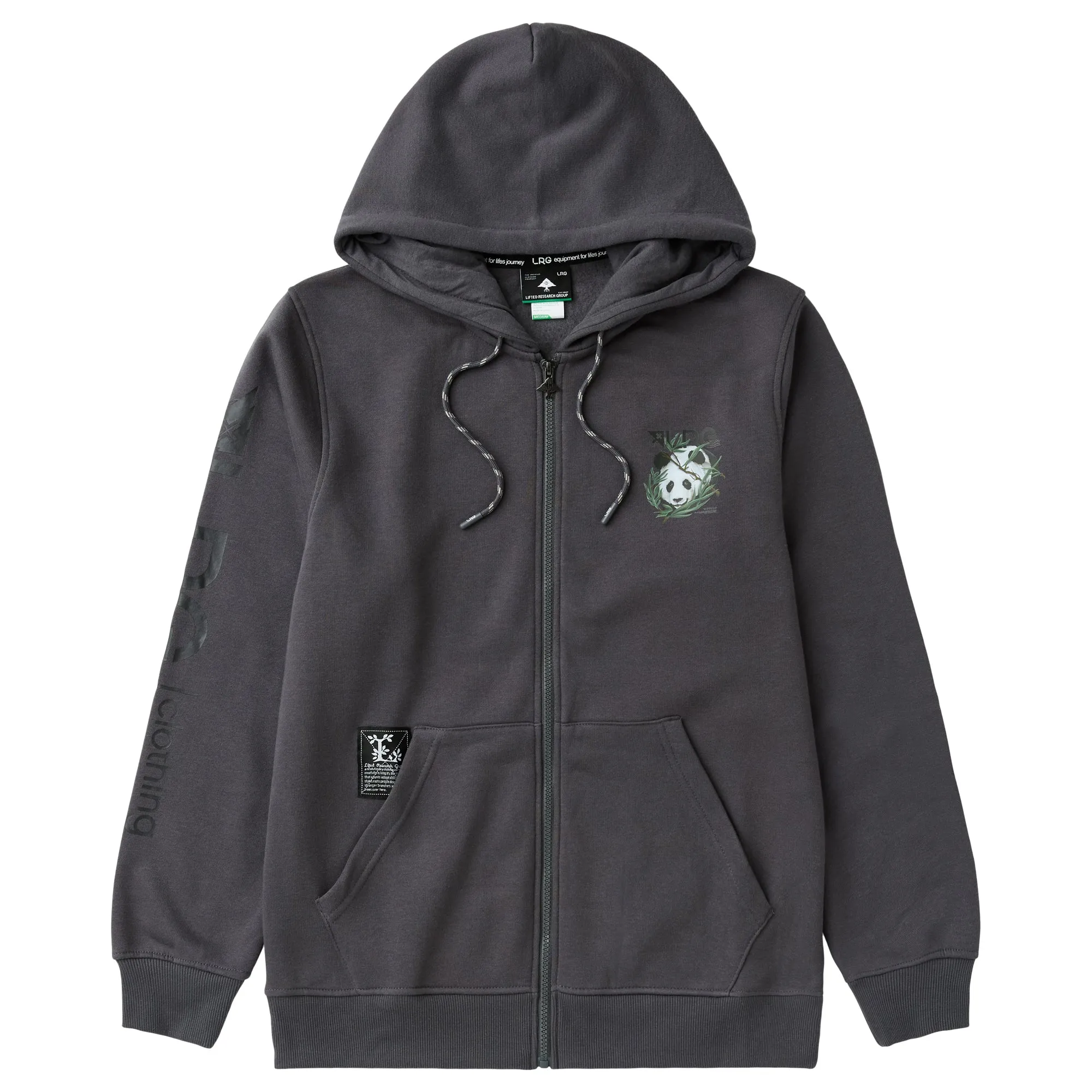 FEEDING PANDA ZIP FRONT HOODIE - CHARCOAL sold by Lrg