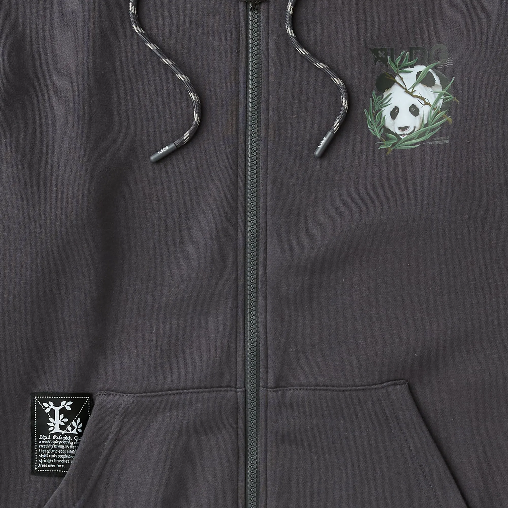 FEEDING PANDA ZIP FRONT HOODIE - CHARCOAL sold by Lrg product image thumbnail 2