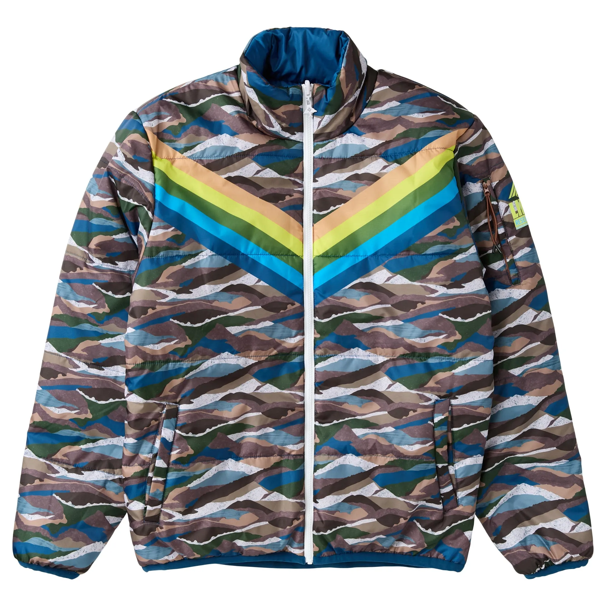 HYPER LIFTED REVERSIBLE PUFFER JACKET - NAVY/CAMO sold by Lrg