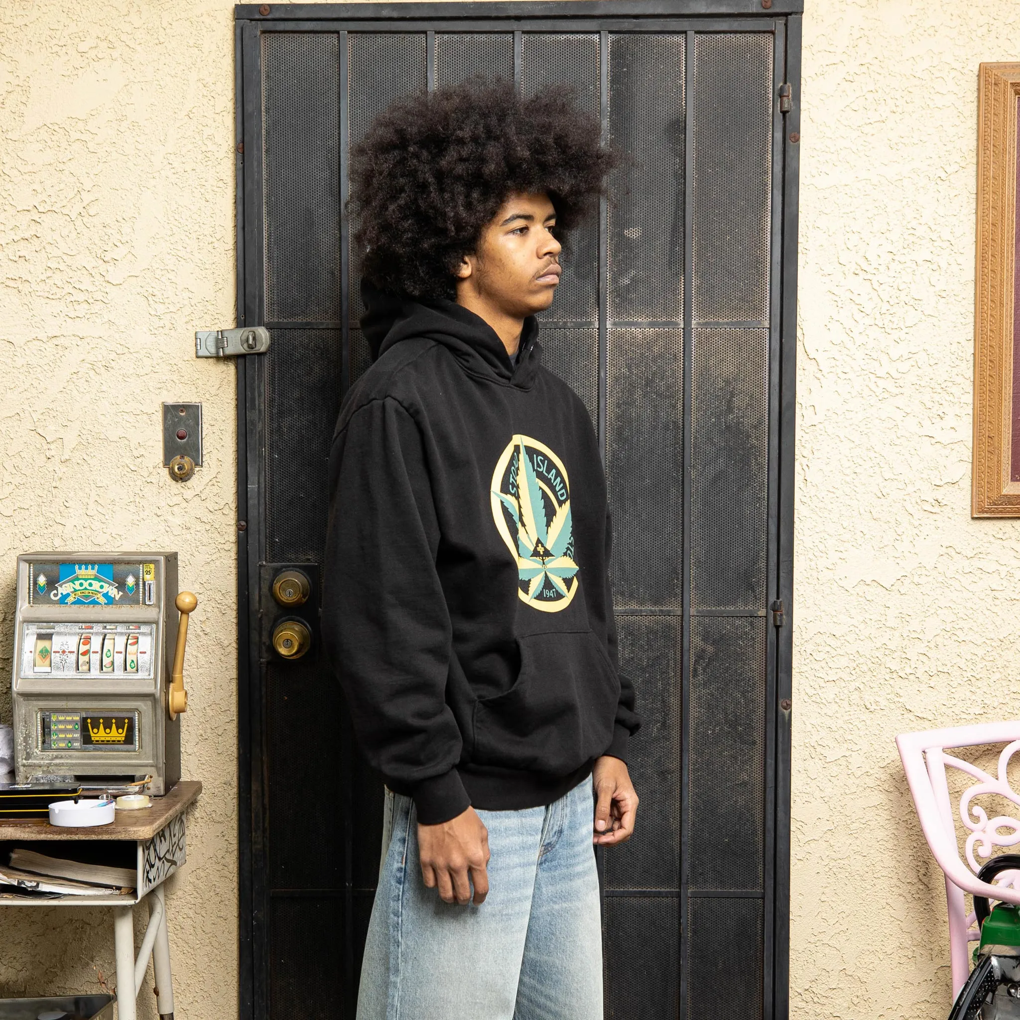 STONED ISLAND HOODIE - BLACK sold by Lrg product image thumbnail 3