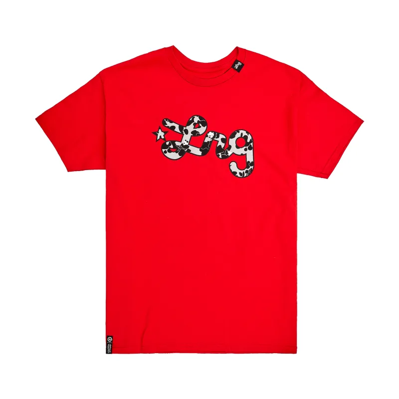MORE PANDA SCRIPT TEE - RED sold by Lrg