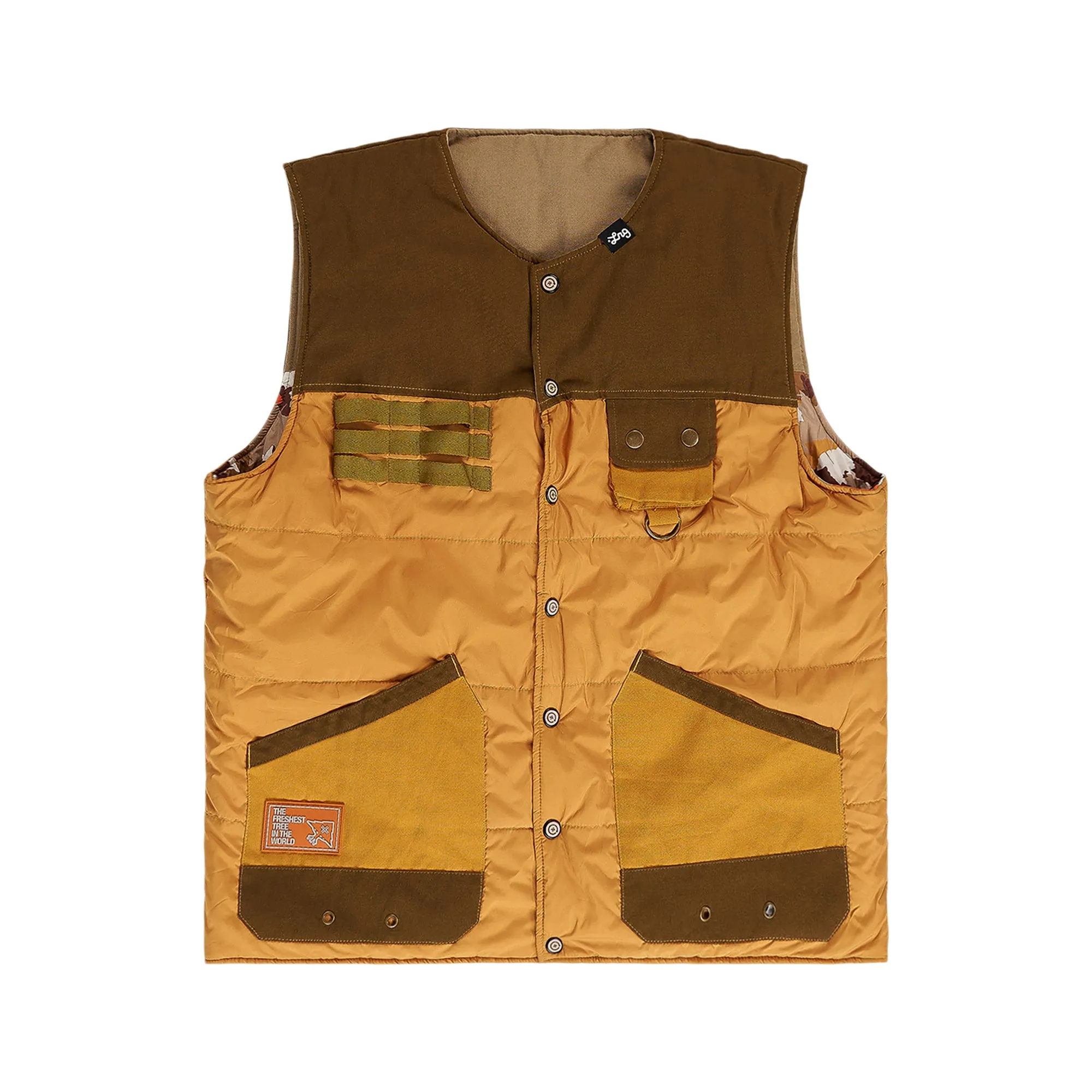 THE FRESH OUTDOORS REVERSE VEST - BROWN MAPLE CAMO sold by Lrg