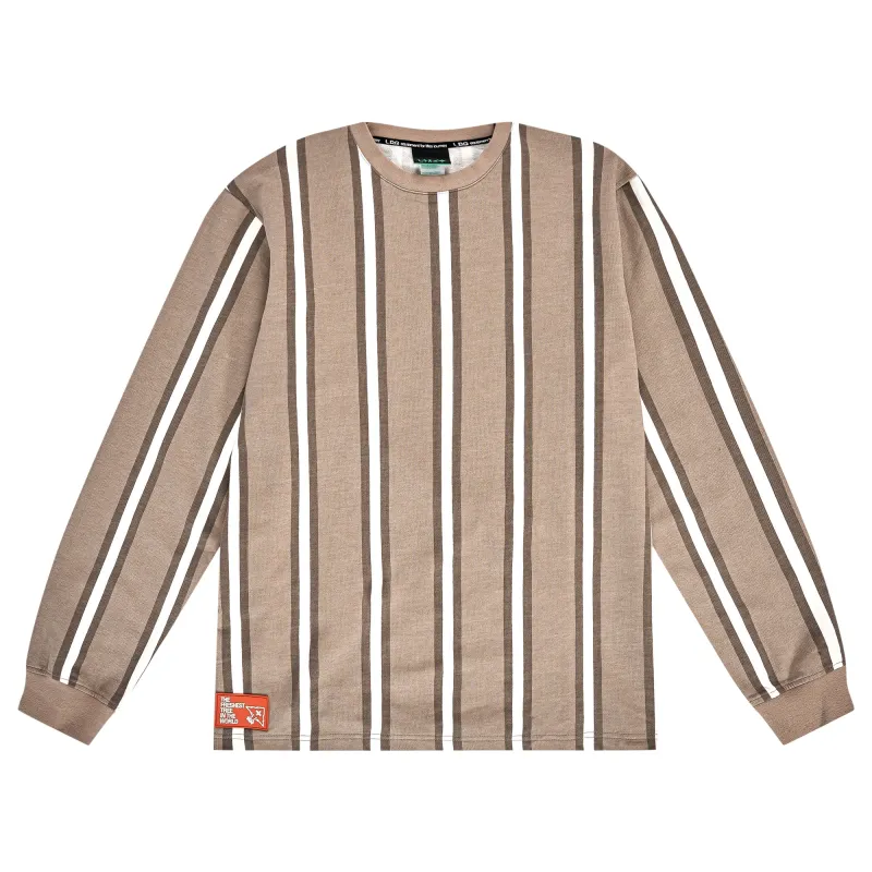 BENGAL STRIPED LS CREW - BROWN sold by Lrg