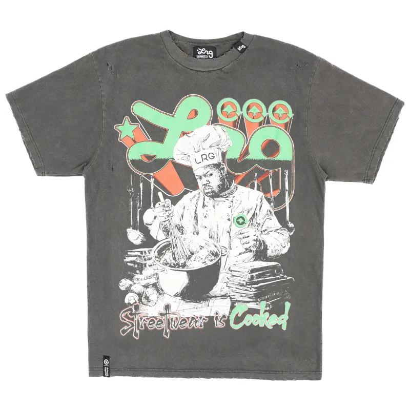 STREETWEAR IS COOKED SS TEE - PIGMENT DYED BLACK made by Lrg