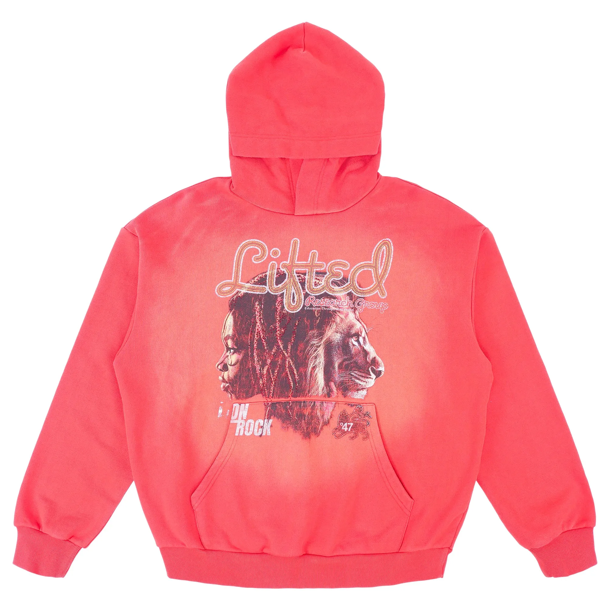 LION ROCK HOODIE - Red Wash sold by Lrg