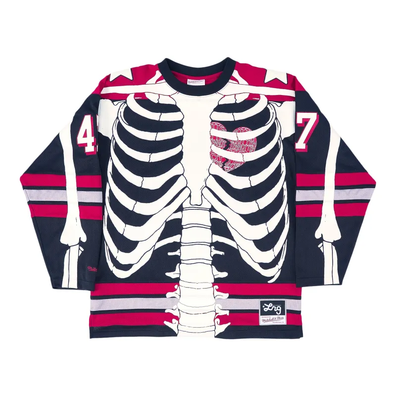 MITCHELL & NESS DEAD SERIOUS HOCKEY JERSEY - Black sold by Lrg