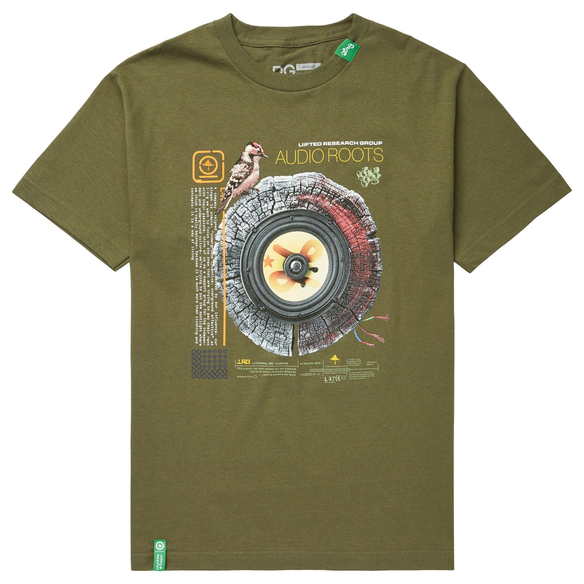 AUDIO ROOTS TEE - MILITARY GREEN sold by Lrg
