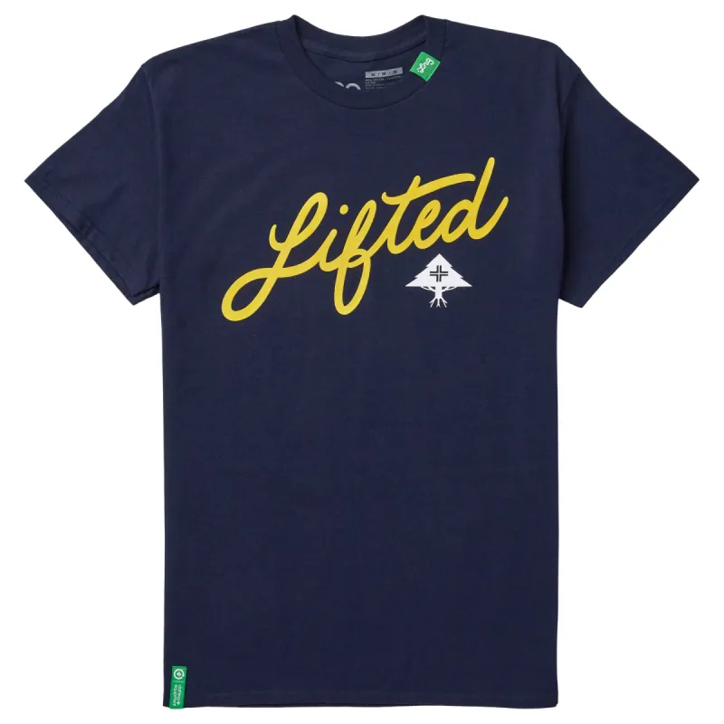 ANGLED SCRIPT TEE - NAVY sold by Lrg