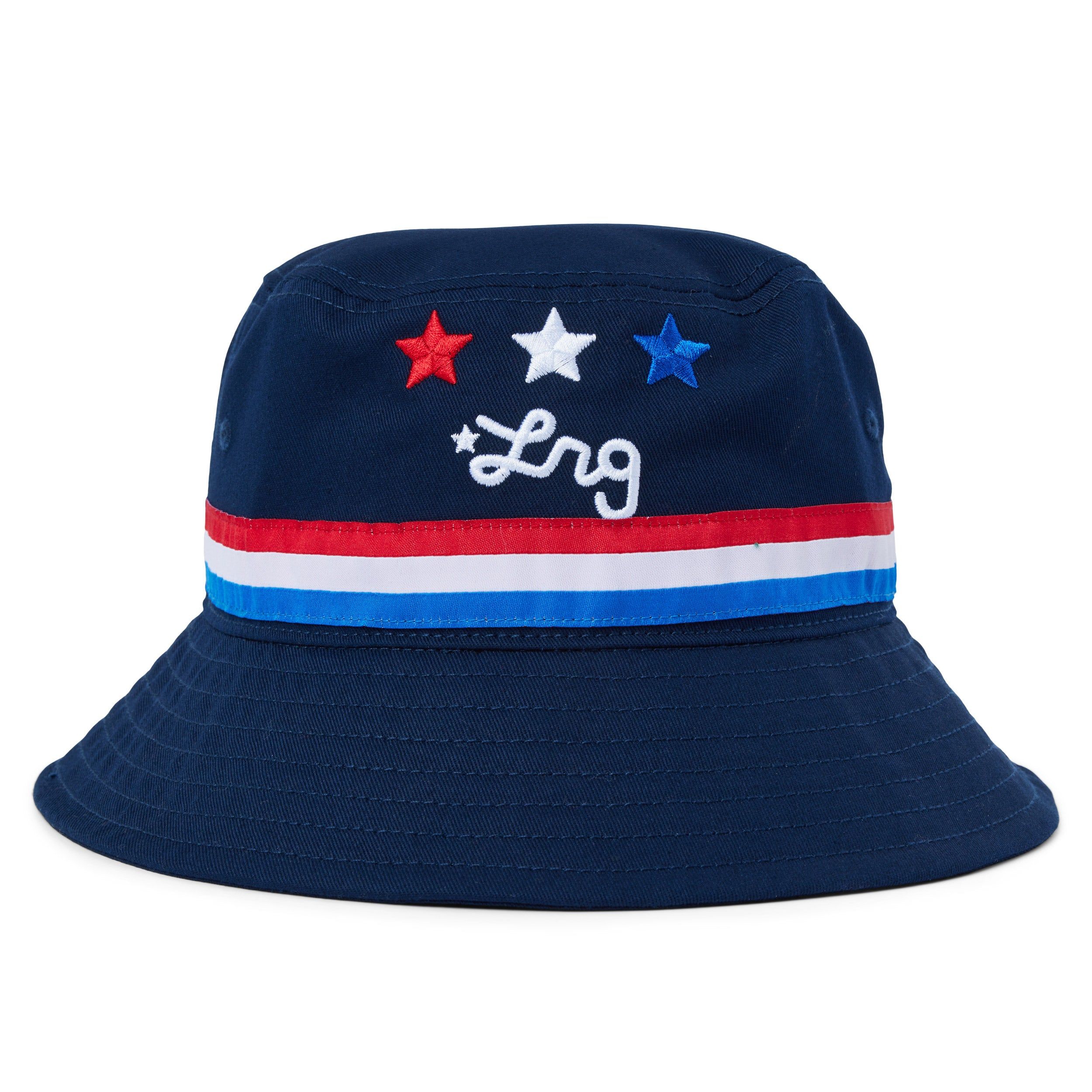 STRIPES BUCKET HAT - NAVY sold by Lrg