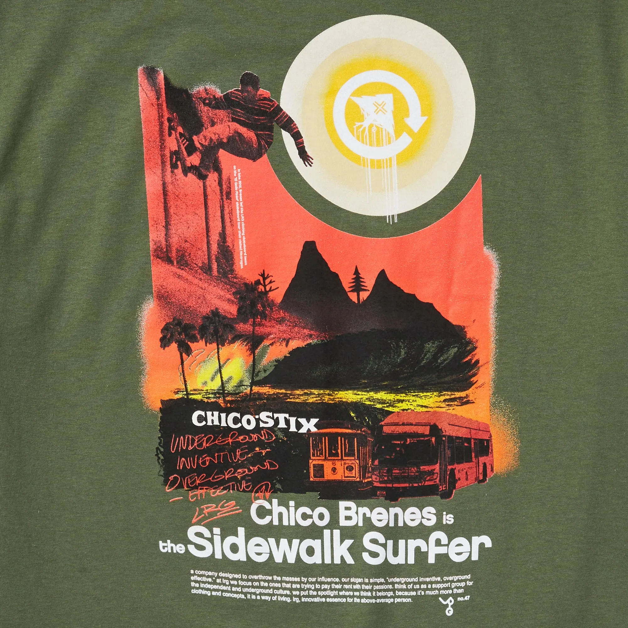 CHICO BRENES SIDEWALK SURFER TEE - MILITARY sold by Lrg product image thumbnail 3