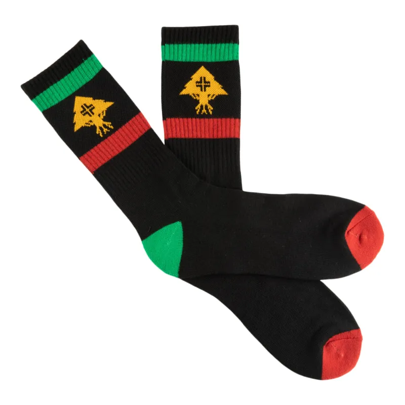 ALL TREES STRIPE CREW SOCKS - BLACK sold by Lrg