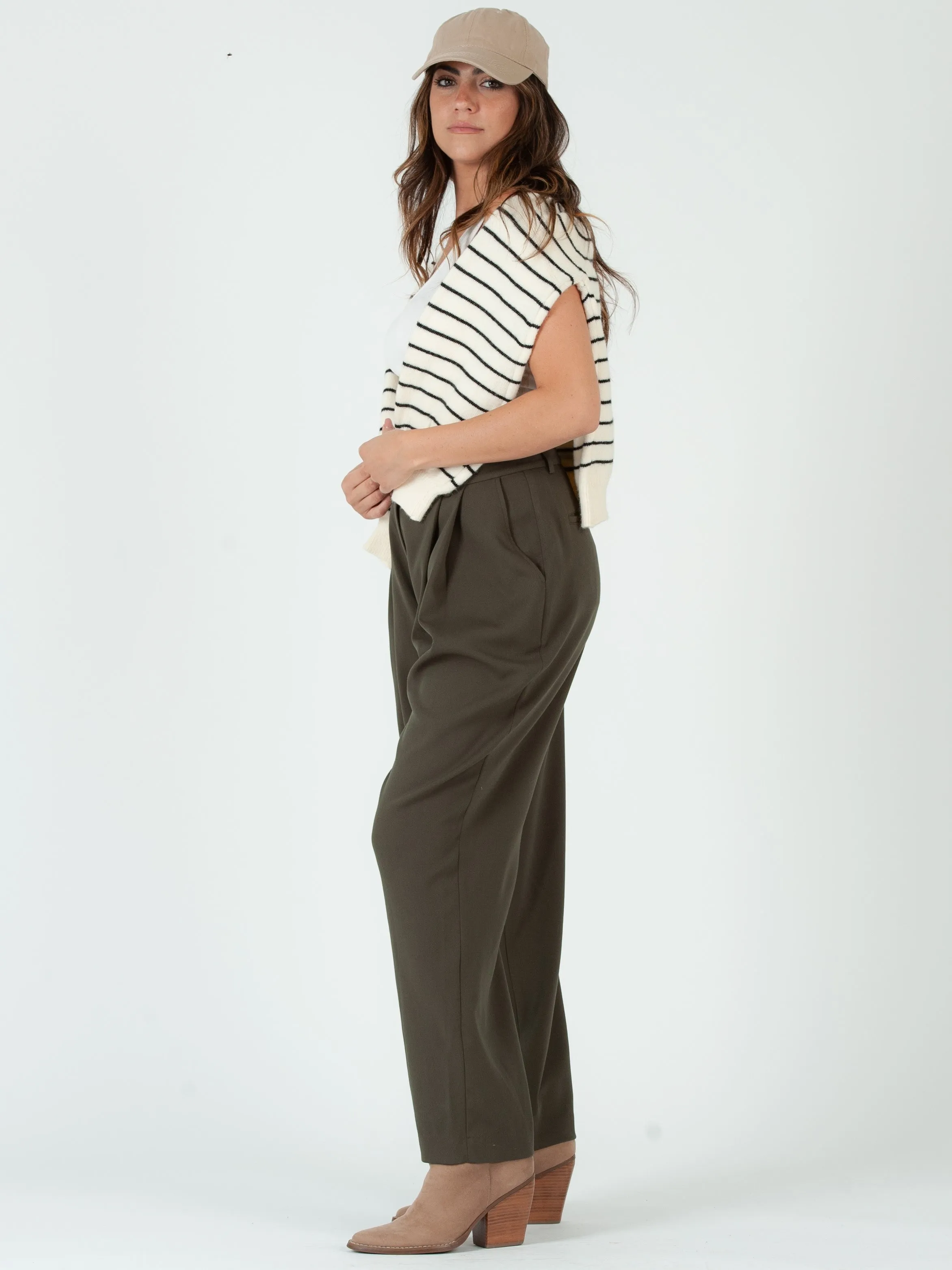 FELICITY TROUSERS-OLIVE sold by Lucca Couture product image thumbnail 2