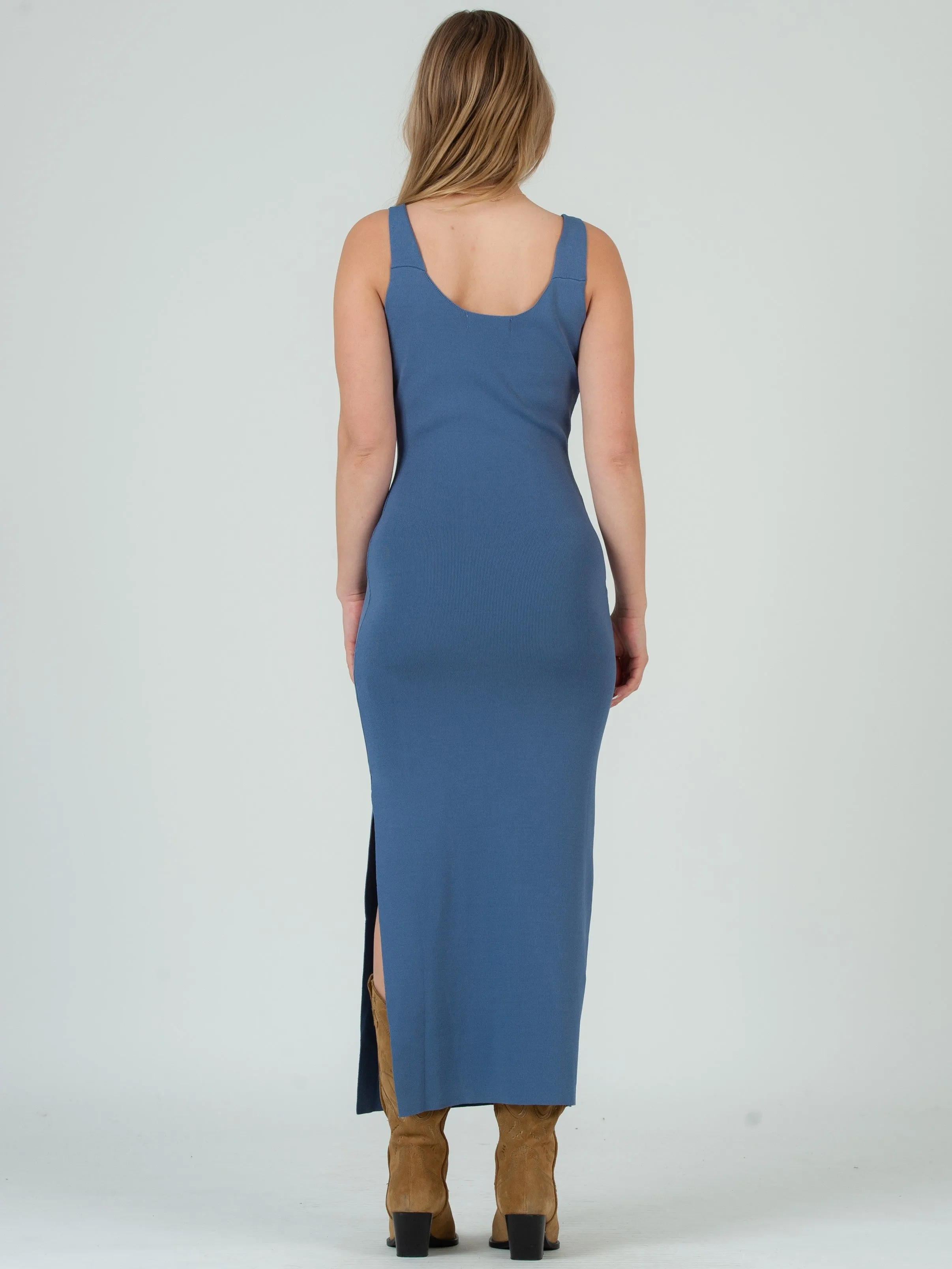 CRAWFORD KNIT DRESS-BLUE sold by Lucca Couture product image thumbnail 3