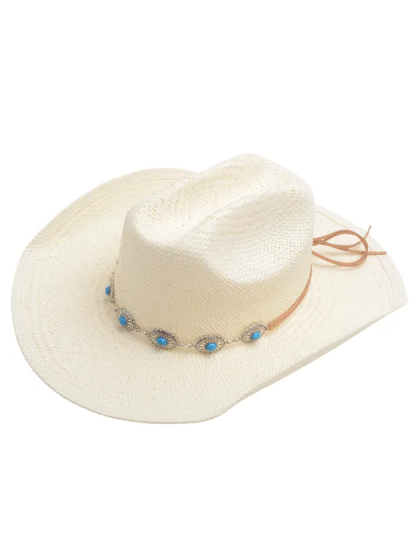 Western Straw Cattleman hat with Assorted Bands sold by Lucca Couture