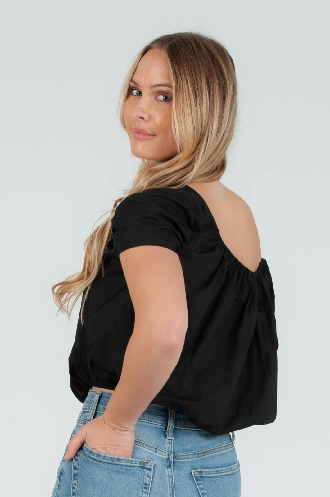 Women's Poplin Puff Sleeve Blouse Top sold by Lucca Couture product image thumbnail 5