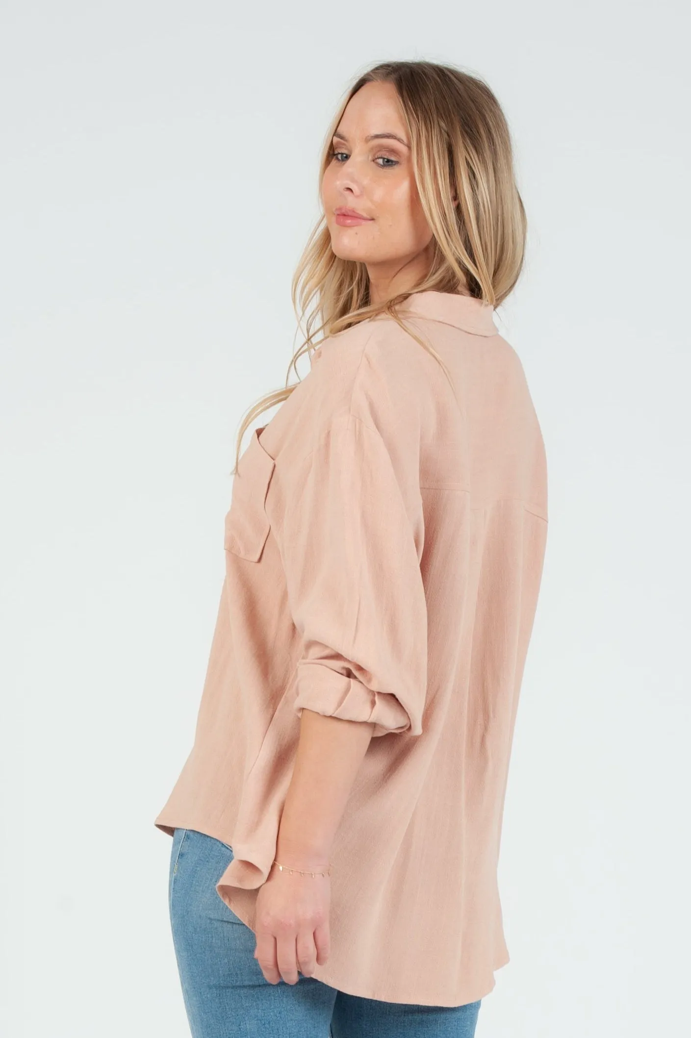 Women's Rayon Linen Button Up Shirt sold by Lucca Couture product image thumbnail 3