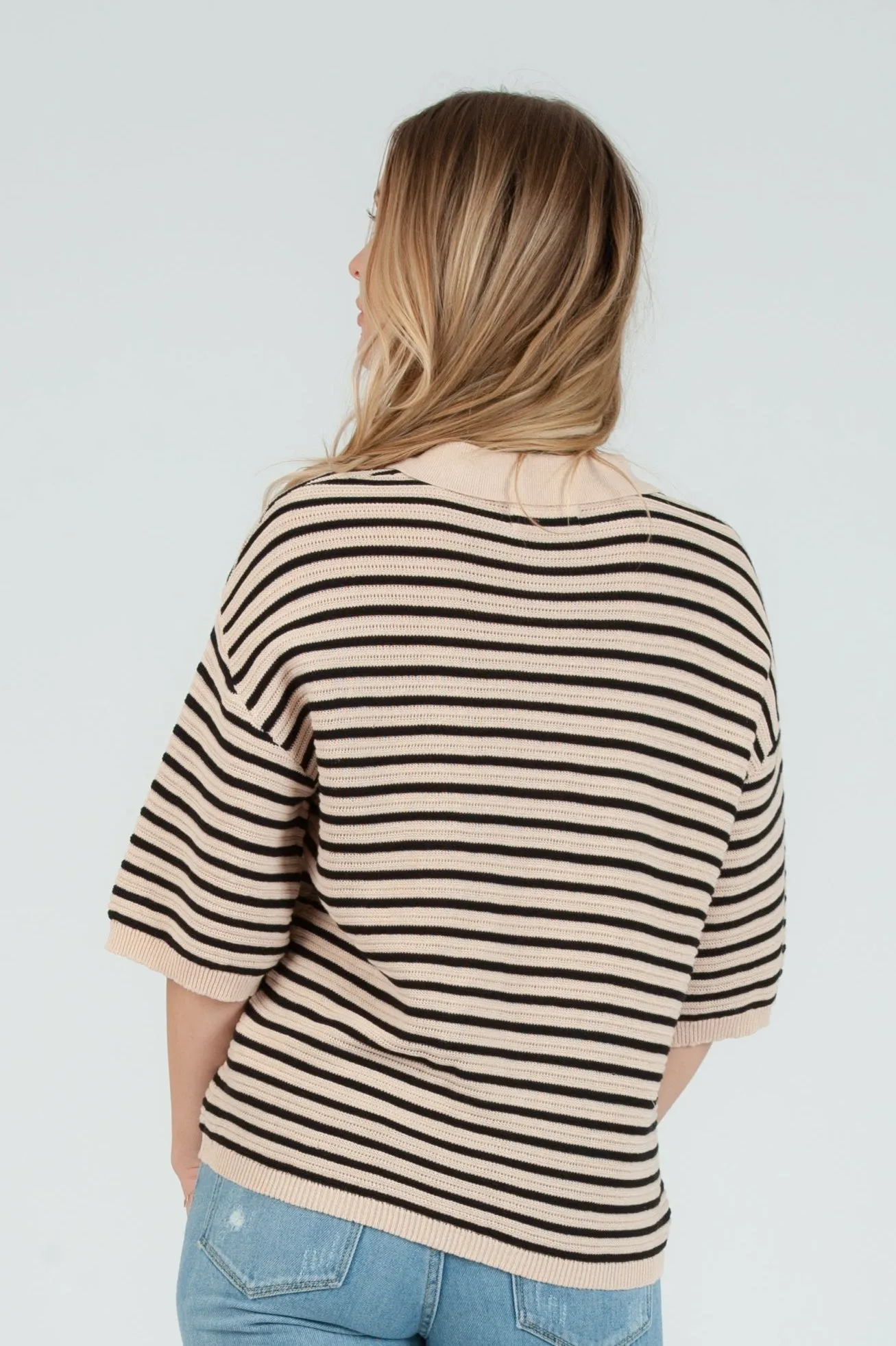 Women's Knit Stripe Cardigan Top sold by Lucca Couture product image thumbnail 3