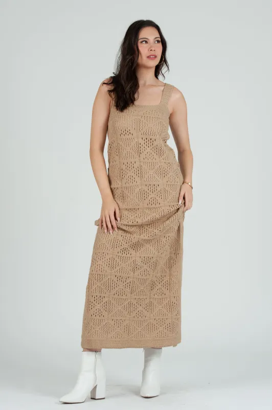 Women's Crochet Tank Maxi Dress with Slip Dress sold by Lucca Couture