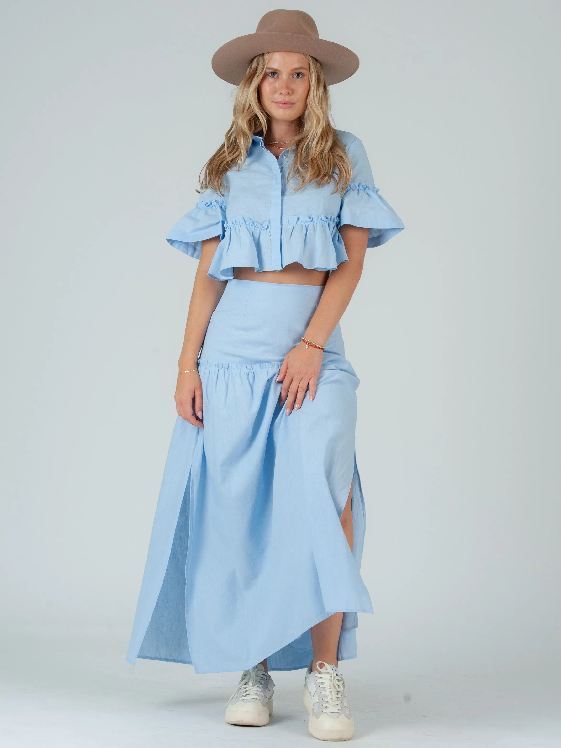 Women's Linen Blouse & Skirt Set sold by Lucca Couture product image thumbnail 4