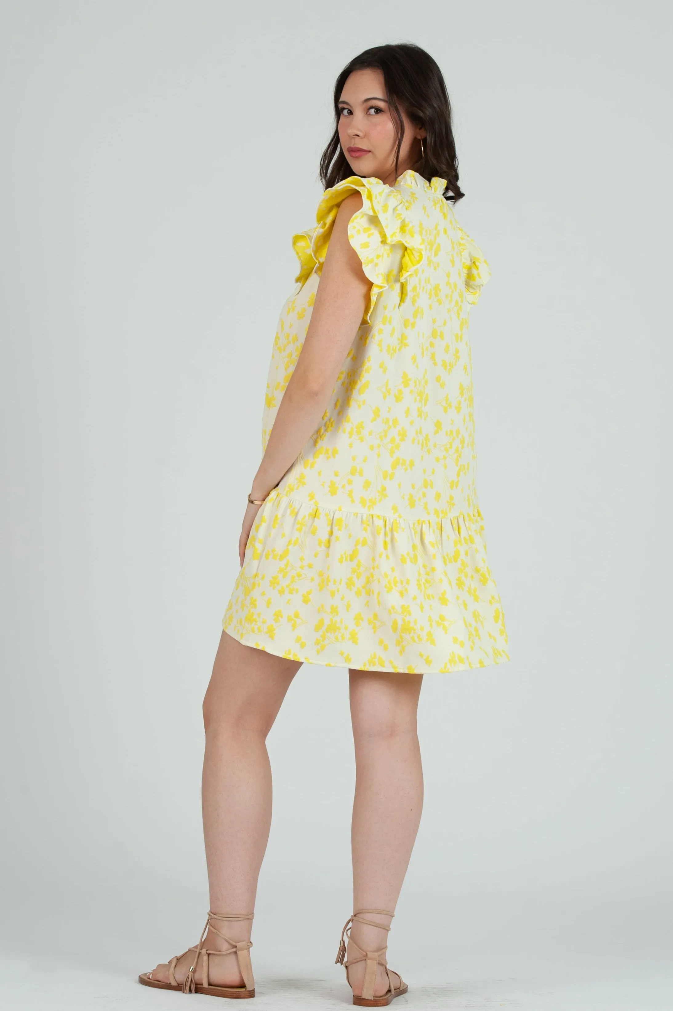 Women's Floral 2 tone Shift Mini Dress sold by Lucca Couture product image thumbnail 3