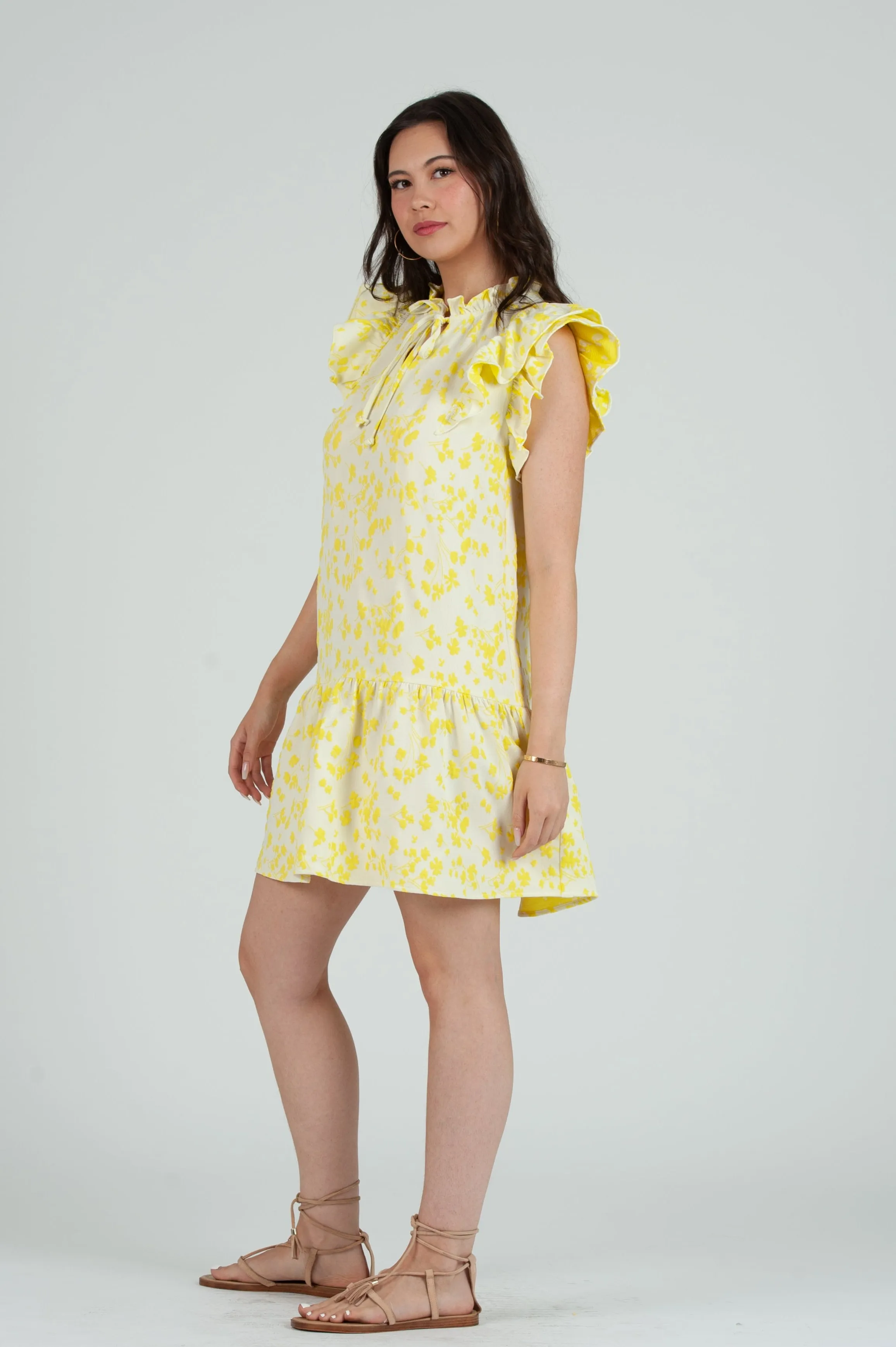 Women's Floral 2 tone Shift Mini Dress sold by Lucca Couture product image thumbnail 2